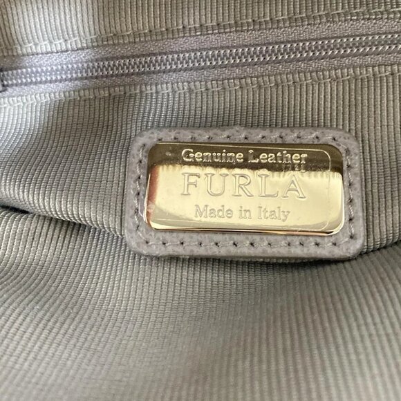 FURLA Piper - Gray Beige Leather Handbag - Picture 9 of 9